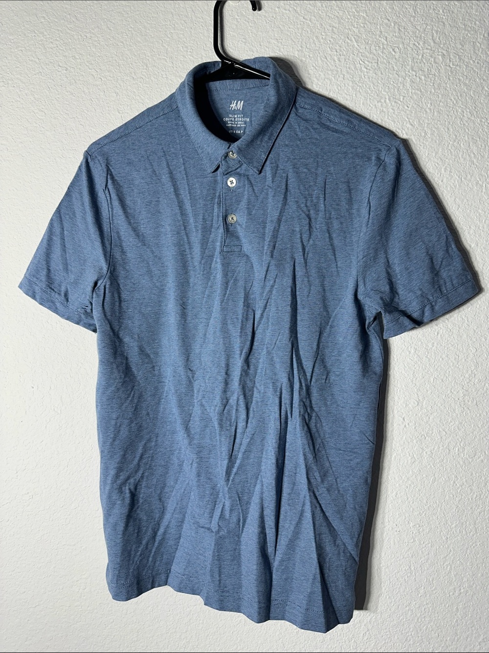 Brand New H&M Men’s Dusty Blue Short-Sleeve Polo